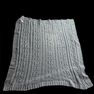 Gray Cable Knit Blanket